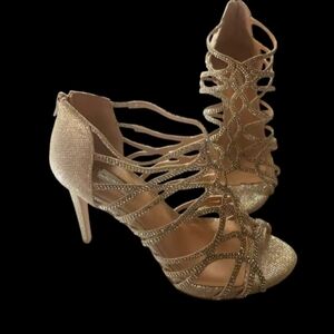Inc Rhinestone champagne high heels size 10